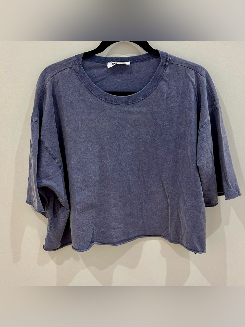 NWOT Double Zero Mineral Wash Cropped Tee Size L